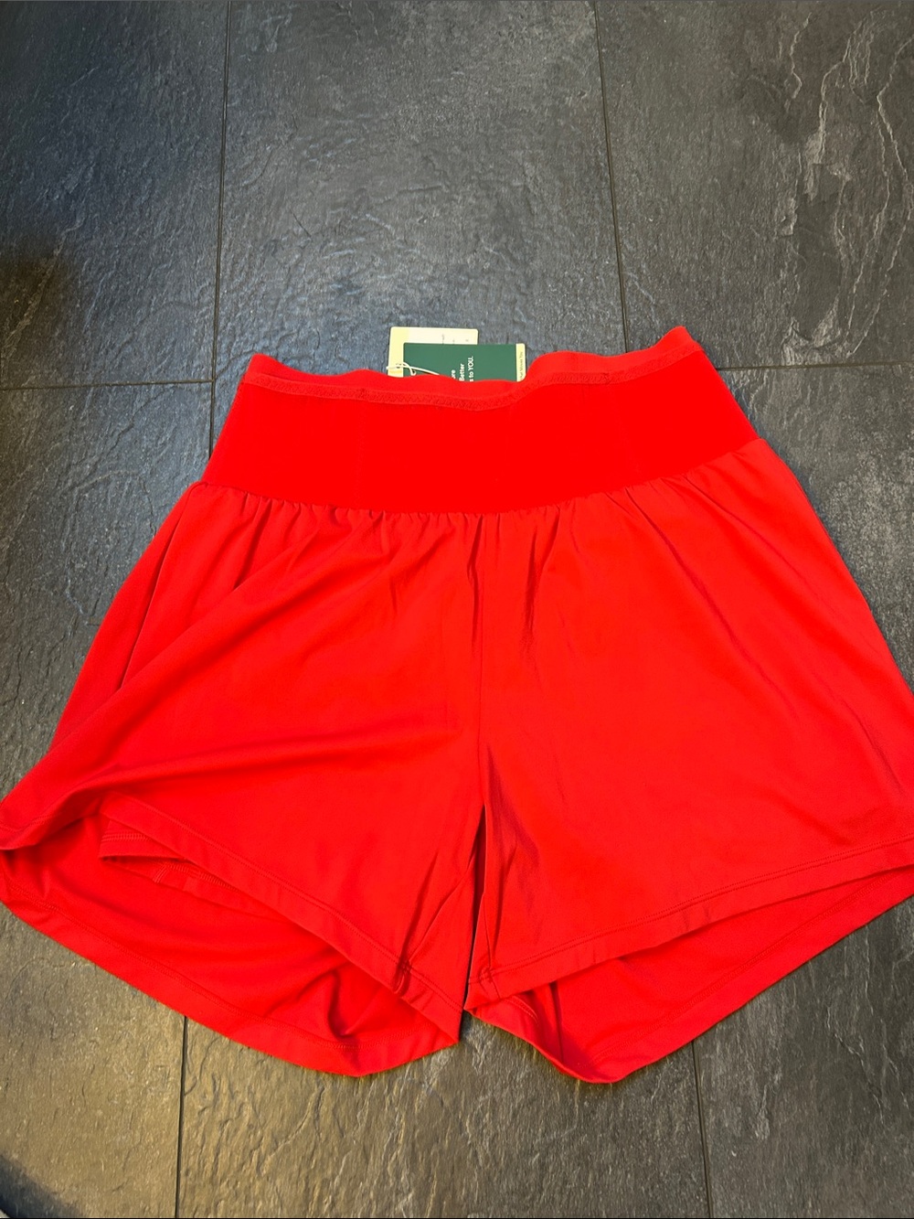 HALARA Women's High-Rise Bright Red Athletic Shorts -Large